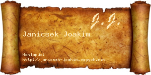 Janicsek Joakim névjegykártya